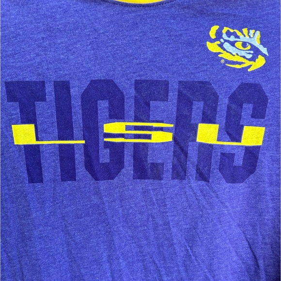Colosseum LSU Tigers 3/4 Length Sleeve Large Cotton/Polyester Blend Shirt - Picture 4 of 5
